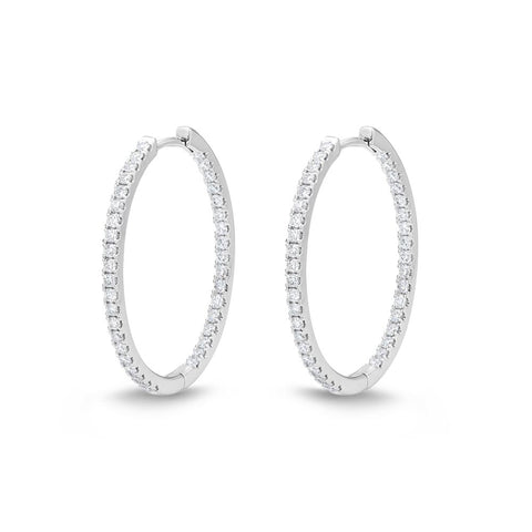 IDC Signature Collection: White Gold Diamond Hoop Earring (.75ctw approx.)