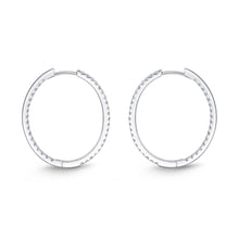 Load image into Gallery viewer, IDC Signature Collection: White Gold Diamond Hoop Earring (.75ctw approx.)