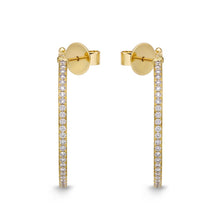 Load image into Gallery viewer, IDC Signature Collection: Hoops Yellow Gold Round Diamond Earring 35mm 1.50ctw approx.
