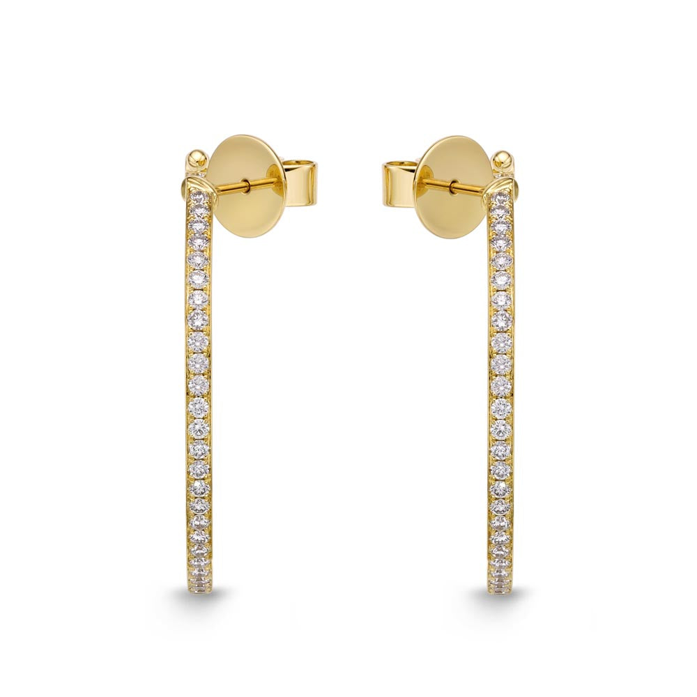 IDC Signature Collection: Hoops Yellow Gold Round Diamond Earring 35mm 1.50ctw approx.