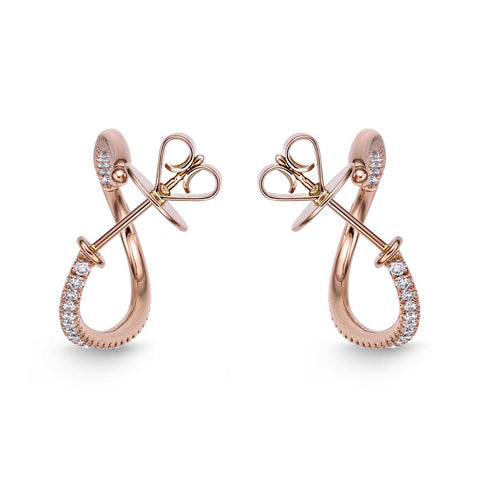 IDC Signature Collection: Hoops Rose Gold Twist Hoops Diamond Earring (1ctw approx.)
