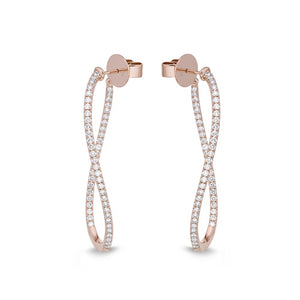 IDC Signature Collection: Rose Gold Diamond Twist Hoop Earring (1.50ctw approx.)