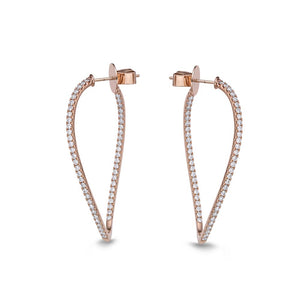 IDC Signature Collection: Rose Gold Diamond Twist Hoop Earring (1.50ctw approx.)