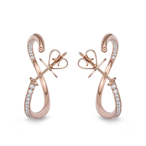 IDC Signature Collection: Rose Gold Diamond Twist Hoop Earring (1.50ctw approx.)