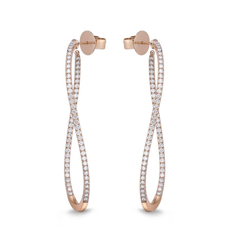 IDC Signature Collection: Rose Gold Diamond Twist Hoop Earring (2ctw approx.)
