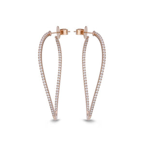 IDC Signature Collection: Rose Gold Diamond Twist Hoop Earring (2ctw approx.)