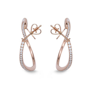 IDC Signature Collection: Rose Gold Diamond Twist Hoop Earring (2ctw approx.)