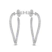 Load image into Gallery viewer, IDC Signature Collection: White Gold Diamond Twist Hoop Earring (1ctw approx)