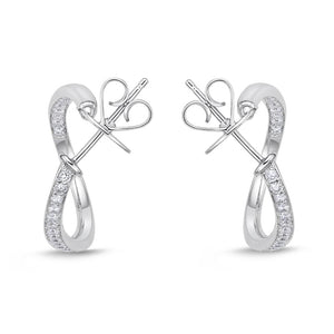IDC Signature Collection: White Gold Diamond Twist Hoop Earring (1ctw approx)
