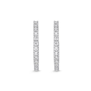 IDC Signature Collection: White Gold Diamond Huggie Hoops Earring (.33ctw approx.)