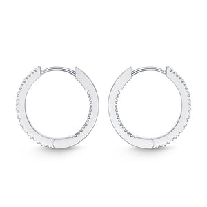 IDC Signature Collection: White Gold Diamond Huggie Hoops Earring (.33ctw approx.)