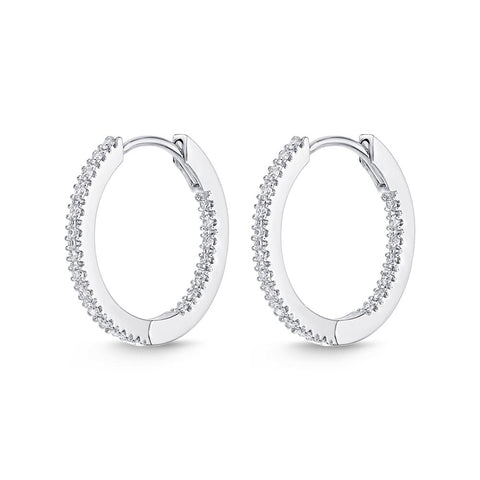 IDC Signature Collection: White Gold Diamond Huggie Hoops Earring (.33ctw approx.)