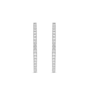 IDC Signature Collection: White Gold Diamond Oval Hoops Earring (1ctw approx.)