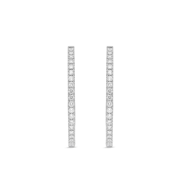 IDC Signature Collection: White Gold Diamond Oval Hoops Earring (1ctw approx.)