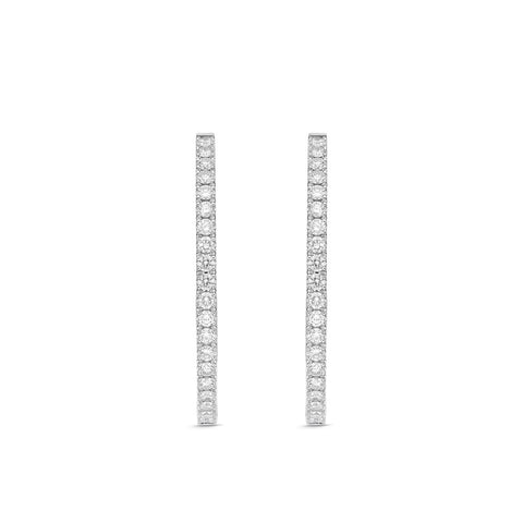 IDC Signature Collection: White Gold Diamond Oval Hoops Earring (1ctw approx.)