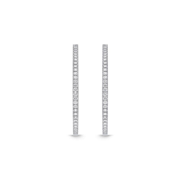 IDC Signature Collection: White Gold Diamond Oval Hoop Earring (1.20ctw approx)