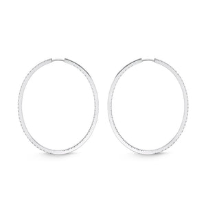 IDC Signature Collection: White Gold Oval Diamond Hoops Earring (2.50ctw approx.)
