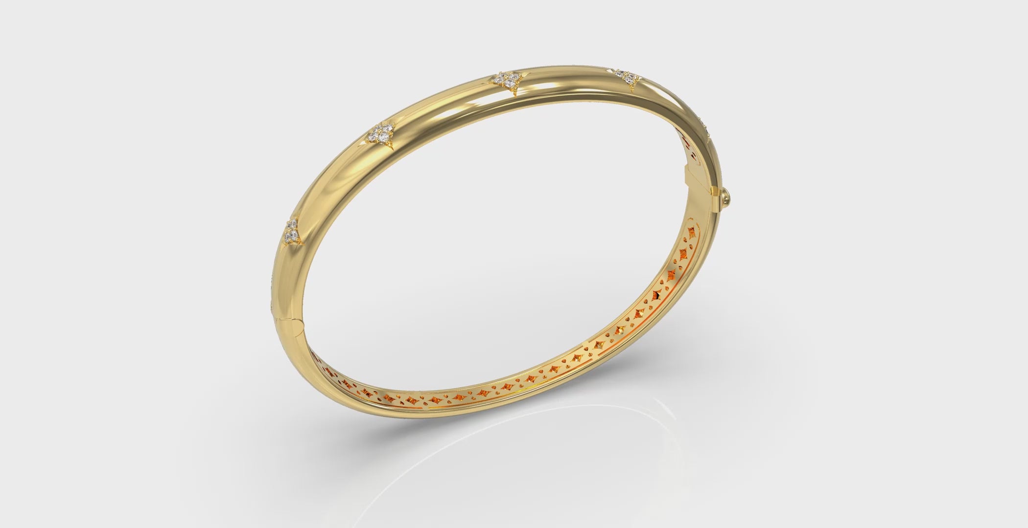 Vlora Estrella 14K Diamond Vlora Star Hinged Bangle (Diamond 0.25CTW)
