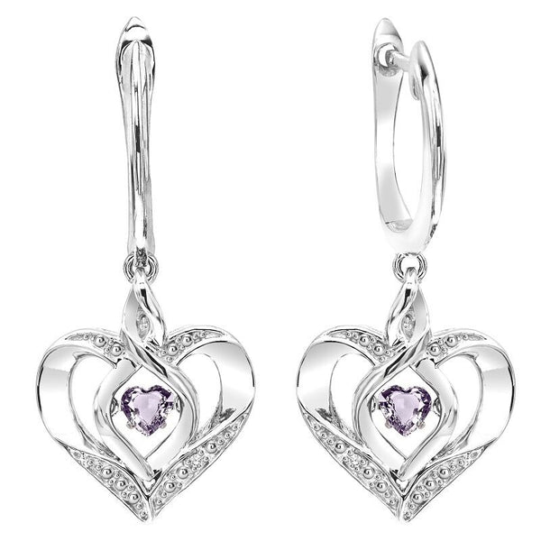 Silver Diamond & Created Alexandrite Earring