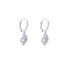 Load image into Gallery viewer, Gabriel Lusso Diamond Collection White Gold Diamond Clover Design Fashion Drop Earrings (0.46 CTW)