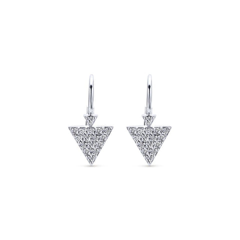 Gabriel Kaslique Collection White Gold Diamond Fasion Drop Earrings (0.29 CTW)