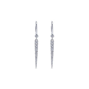 Gabriel Kaslique Collection White Gold Diamond Fasion Drop Earrings (0.34 CTW)