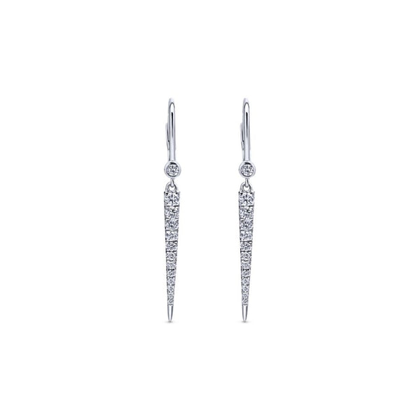 Gabriel Kaslique Collection White Gold Diamond Fasion Drop Earrings (0.34 CTW)