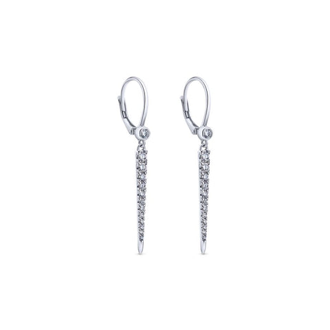 Gabriel Kaslique Collection White Gold Diamond Fasion Drop Earrings (0.34 CTW)