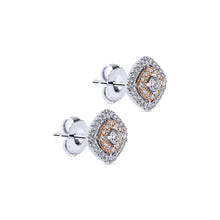 Load image into Gallery viewer, Gabriel Messier Collection White and Rose Gold Diamond Studs (0.37 CTW)