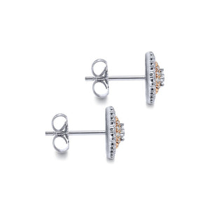 Gabriel Messier Collection White and Rose Gold Diamond Studs (0.37 CTW)
