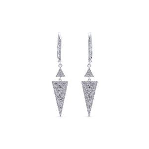 Gabriel Kaslique Collection White Gold Diamond Fasion Drop Earrings (0.51 CTW)