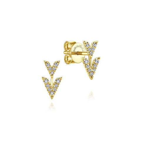 Gabriel & Co. Kaslique Yellow Gold Earrings (0.11 CTW)