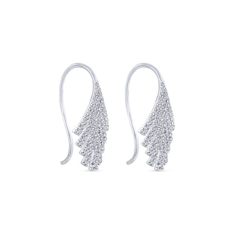 Gabriel Arte Moderne Collection White Gold Diamond Fashion Drop Earrings (0.76 CTW)