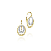 Load image into Gallery viewer, Gabriel &amp; Co. Hampton White &amp; Yellow Gold Earrings (0.39 CTW)
