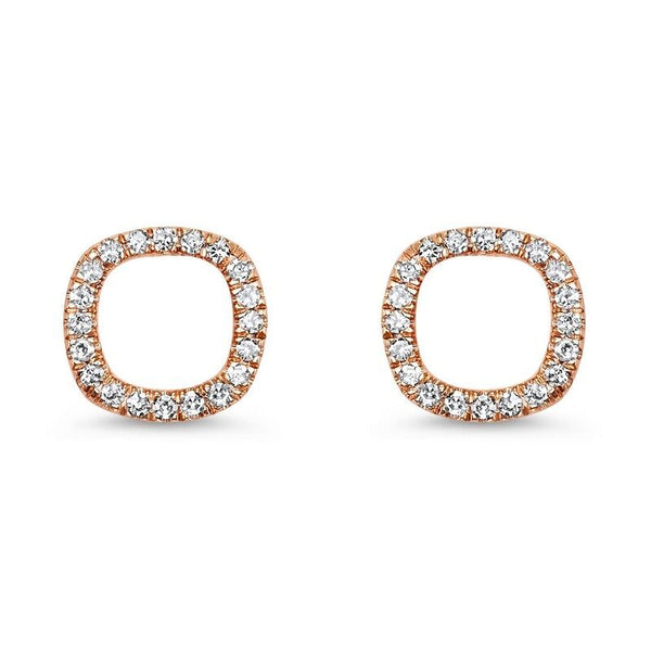 14K Rose Gold Diamond Earrings