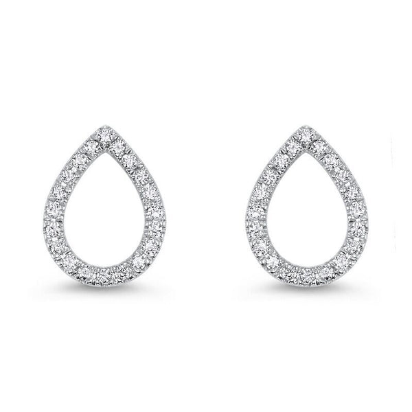 14K Teardrop Shaped Diamond Earrings