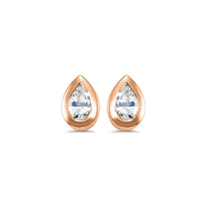 14K Rose Gold Pear Shaped Diamond Stud Earrings (0.16 CTW)