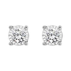 .75 CTW Diamond Studs Set in 14K White Gold- Tru Reflection