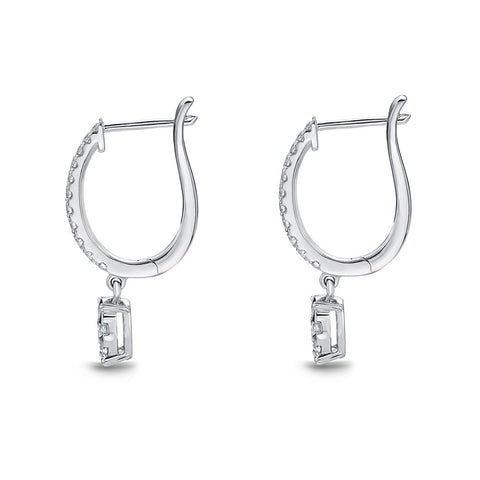 IDC Signature Collection: White Gold Bouquet Drop Earrings .55ctw approx. (.10 centers)