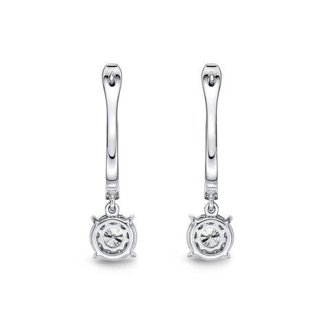 IDC Signature Collection: White Gold Bouquet Drop Earrings .55ctw approx. (.10 centers)