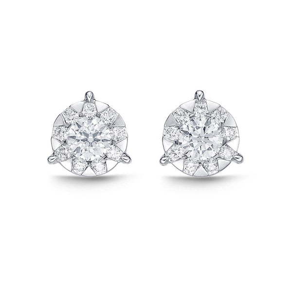 IDC Signature Collection: Diamond Bouquet 3-Prong Studs .95ctw approx. (.30 centers)