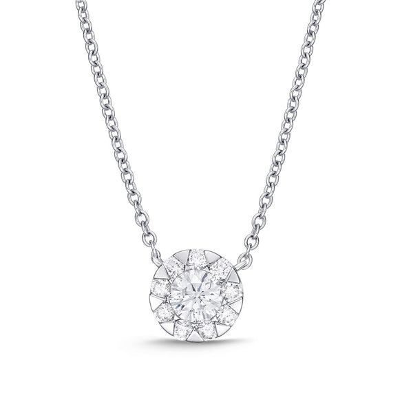 IDC Signature Collection: Diamond &  White Gold Bouquet Everyday Necklace .20ctw approx. (.10 center)