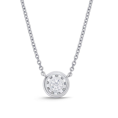 IDC Signature Collection: Diamond &  White Gold Bouquet Everyday Necklace .20ctw approx. (.10 center)