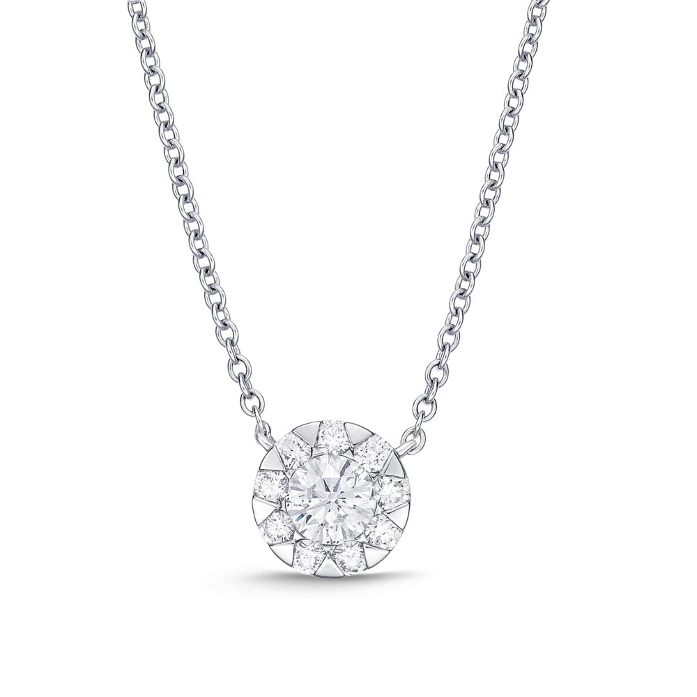 IDC Signature Collection: White Gold Diamond Bouquet Everyday Necklace .30ctw approx. (.19 center)