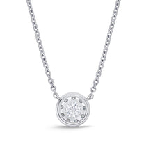Load image into Gallery viewer, IDC Signature Collection: White Gold Diamond Bouquet Everyday Necklace .30ctw approx. (.19 center)