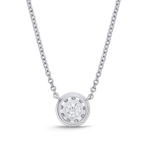 IDC Signature Collection: White Gold Diamond Bouquet Everyday Necklace .30ctw approx. (.19 center)