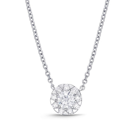 IDC Signature Collection: White Gold Diamond Bouquet Everyday Necklace .50ctw approx. (.30 center)