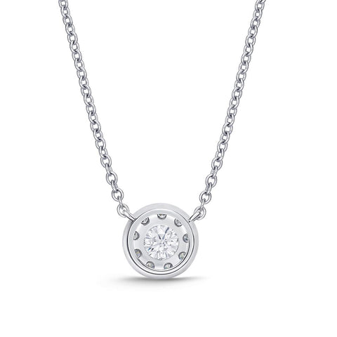 IDC Signature Collection: White Gold Diamond Bouquet Everyday Necklace .50ctw approx. (.30 center)