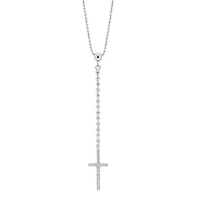 Silver Diamond Cross Pendant