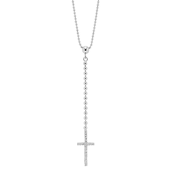 Silver Diamond Cross Pendant